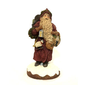 June McKenna Santa Claus Turkey Food 1986 Christmas Decoration Vtg signed #173